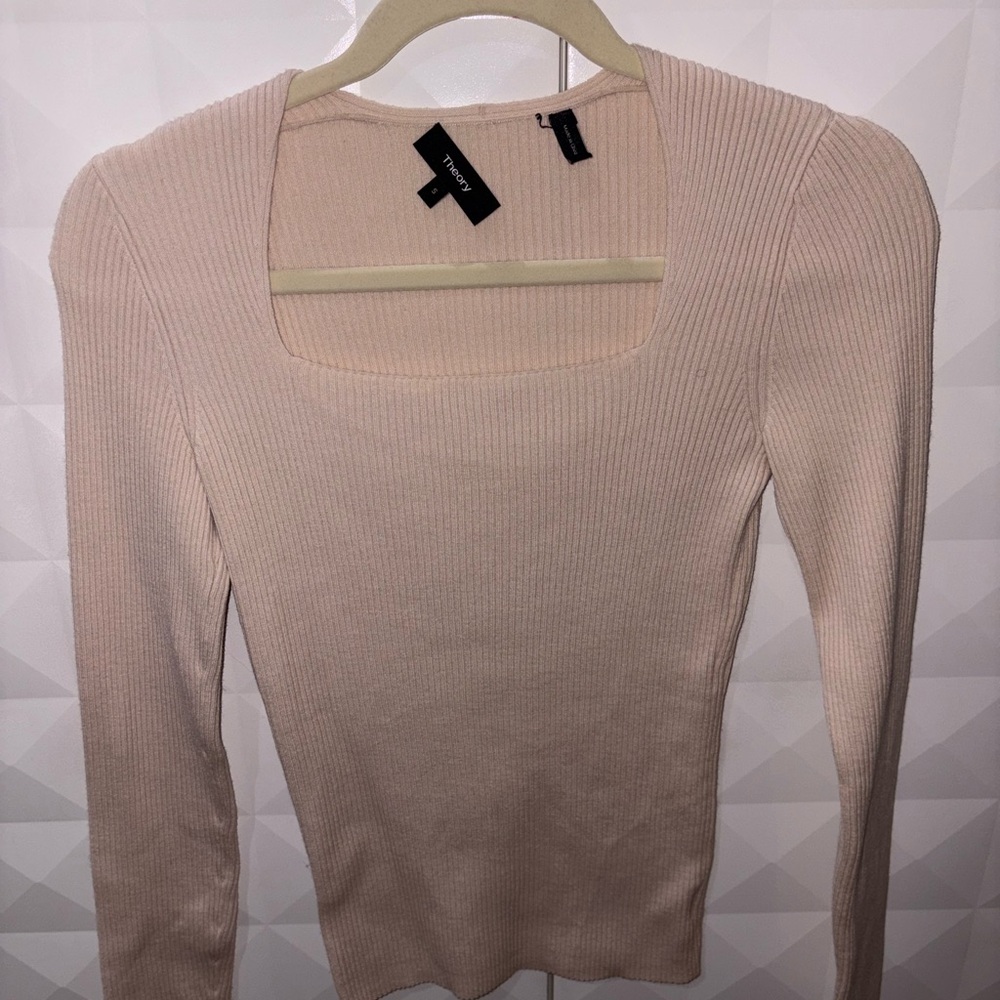 Women's beige Ribbed Square-Neck Top🤍🤍